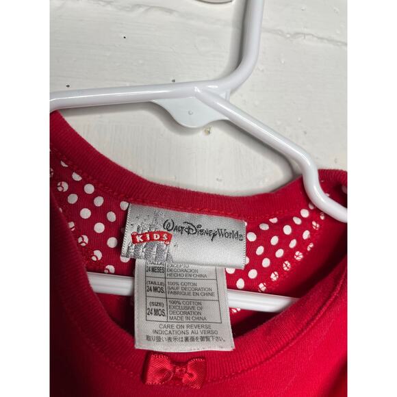 Walt Disney World Minnie Mouse Red One Piece Embroidered Size 24 Months - Picture 3 of 5
